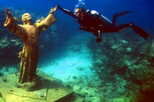Christ of The Abyss Near Molasses Reef