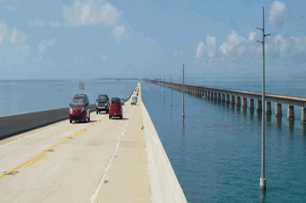 Driving Along The Seven Mile Bridge